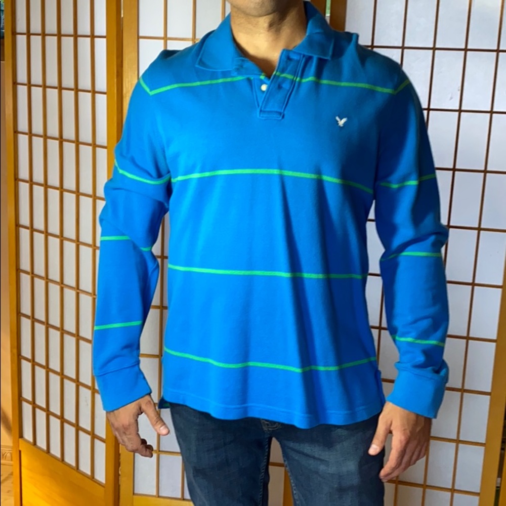 American Eagle long sleeve polo